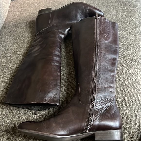 Bee Brown Leather boots Size 6 Made In Italy - Picture 1 of 15